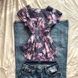 Y2K women’s Liz Claiborne Purple Floral Top